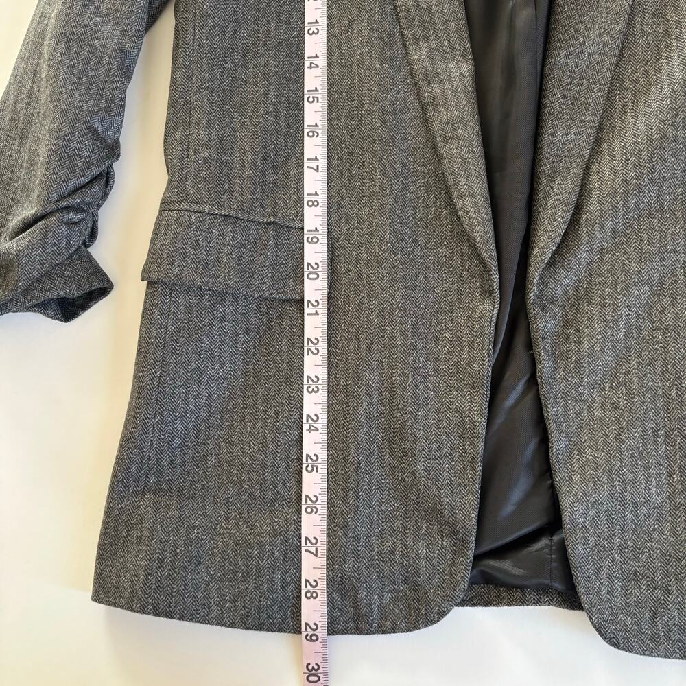 Zara Basic Preppy Gray Herringbone Blazer Jacket … - image 5